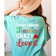 Crazy Teacher Men Women School Teachers Women's Comfort Colors T-Shirt Back Print Chalky Mint