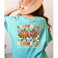 Crunching Numbers Just Like Leaves Pumpkin Fall Teacher Women's Comfort Colors T-Shirt Back Print Chalky Mint