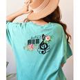 Cut Music Teacher Shirt With a Piano Keys Notes And Flowers Women's Comfort Colors T-Shirt Back Print Chalky Mint