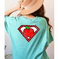 Cute Distressed Super Teacher Superhero Apple Shirt Women's Comfort Colors T-Shirt Back Print Chalky Mint Cute Distressed Super Teacher Superhero Apple Shirt Women's Comfort Colors T-Shirt Back Print Chalky Mint