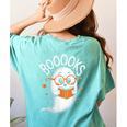 Cute Ghost Book Reading Halloween Teacher Women's Comfort Colors T-Shirt Back Print Chalky Mint Cute Ghost Book Reading Halloween Teacher Women's Comfort Colors T-Shirt Back Print Chalky Mint