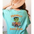 Cute Halloween Teacher Librarian Frankenstein Reading Books Women's Comfort Colors T-Shirt Back Print Chalky Mint