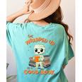 Cute Halloween Teacher Librarian Mummy Reading Books Women's Comfort Colors T-Shirt Back Print Chalky Mint