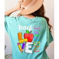 Cute Teach Love And Inspire Men Women Teacher Women's Comfort Colors T-Shirt Back Print Chalky Mint