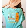 Cute Teacher Halloween For Women Men Teacher Pumpkin Women's Comfort Colors T-Shirt Back Print Chalky Mint