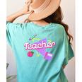 Cute Teacher Shirt 80's 90's Style Retro Old School Teacher For Men Women Women's Comfort Colors T-Shirt Back Print Chalky Mint