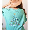 DNA Helix Christmas Tree Scientist Biology Science Teacher Women's Comfort Colors T-Shirt Back Print Chalky Mint