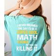 I Never Dreamed One Day I'd Be A Cool Math Teacher Women's Comfort Colors T-Shirt Back Print Chalky Mint