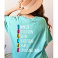 Educar Bilingual Spanish Teacher Women's Comfort Colors T-Shirt Back Print Chalky Mint Educar Bilingual Spanish Teacher Women's Comfort Colors T-Shirt Back Print Chalky Mint