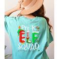 Elf Squad Pre-k Teacher Christmas Child Xmas Women's Comfort Colors T-Shirt Back Print Chalky Mint Elf Squad Pre-k Teacher Christmas Child Xmas Women's Comfort Colors T-Shirt Back Print Chalky Mint