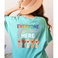 Everyone Is Welcome Here Shirt Teacher Women's Comfort Colors T-Shirt Back Print Chalky Mint