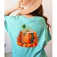 Fall Book Autumn Reading Teacher Halloween Pumpkin Season Women's Comfort Colors T-Shirt Back Print Chalky Mint