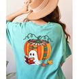 Fall Book Pumpkin Books Ghost Reading Halloween Teacher Women's Comfort Colors T-Shirt Back Print Chalky Mint Fall Book Pumpkin Books Ghost Reading Halloween Teacher Women's Comfort Colors T-Shirt Back Print Chalky Mint