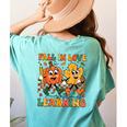 Fall In Love With Learning Thanksgiving Teacher Student Women's Comfort Colors T-Shirt Back Print Chalky Mint Fall In Love With Learning Thanksgiving Teacher Student Women's Comfort Colors T-Shirt Back Print Chalky Mint