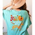 Lets Fall In Love With PE Teacher Thanksgiving Women's Comfort Colors T-Shirt Back Print Chalky Mint
