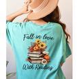 Fall In Love With Reading Book Autumn Teachers Pumpkins Women's Comfort Colors T-Shirt Back Print Chalky Mint Fall In Love With Reading Book Autumn Teachers Pumpkins Women's Comfort Colors T-Shirt Back Print Chalky Mint