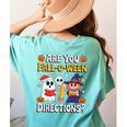 Are You Fall O Ween Directions Halloween Teacher Ghost Women's Comfort Colors T-Shirt Back Print Chalky Mint