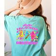 Are You Fall-O-Ween Directions Teacher Ghost Halloween Women's Comfort Colors T-Shirt Back Print Chalky Mint
