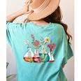 Floral Beakers Chemistry Lab Teacher Women's Comfort Colors T-Shirt Back Print Chalky Mint Floral Beakers Chemistry Lab Teacher Women's Comfort Colors T-Shirt Back Print Chalky Mint