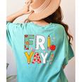 Fri Yay Teacher Happy Friday Friyay Weekend Back To School Women's Comfort Colors T-Shirt Back Print Chalky Mint