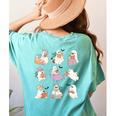 Ghost Book Reading Halloween Books Lover Teacher Kids Women's Comfort Colors T-Shirt Back Print Chalky Mint