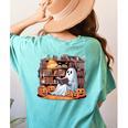 Ghost Book Reading Halloween Books Lover Teacher Women's Comfort Colors T-Shirt Back Print Chalky Mint Ghost Book Reading Halloween Books Lover Teacher Women's Comfort Colors T-Shirt Back Print Chalky Mint