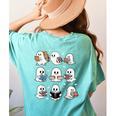 Ghosts With Books Library Halloween Men Women Kids Teacher Women's Comfort Colors T-Shirt Back Print Chalky Mint Ghosts With Books Library Halloween Men Women Kids Teacher Women's Comfort Colors T-Shirt Back Print Chalky Mint