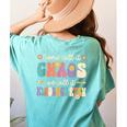 Groovy Some Call It Chaos We Call It Kindergarten Teacher Women's Comfort Colors T-Shirt Back Print Chalky Mint