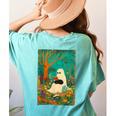 Groovy Ghost Reading Book Cat Halloween Ghost Teacher Women's Comfort Colors T-Shirt Back Print Chalky Mint Groovy Ghost Reading Book Cat Halloween Ghost Teacher Women's Comfort Colors T-Shirt Back Print Chalky Mint