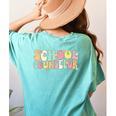 Groovy School Counselor Back To School Teacher Counseling Women's Comfort Colors T-Shirt Back Print Chalky Mint
