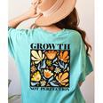 Growth Not Perfection Abstract Florals SPED Teacher Women's Comfort Colors T-Shirt Back Print Chalky Mint