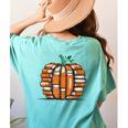 Halloween Books Pumpkin Reading Teacher Fall Men Women Women's Comfort Colors T-Shirt Back Print Chalky Mint