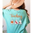 Halloween Ghost Teachers Teaching My Boos Costume Women Men Women's Comfort Colors T-Shirt Back Print Chalky Mint