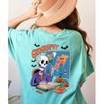 Halloween Skeleton Geography Teacher Pumpkin Bats Classroom Women's Comfort Colors T-Shirt Back Print Chalky Mint