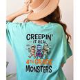 Halloween Teacher Creepin It Real With My 4th Grade Monsters Women's Comfort Colors T-Shirt Back Print Chalky Mint Halloween Teacher Creepin It Real With My 4th Grade Monsters Women's Comfort Colors T-Shirt Back Print Chalky Mint