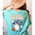 Halloween Teacher Trade Students For Candy Costume Women Women's Comfort Colors T-Shirt Back Print Chalky Mint Halloween Teacher Trade Students For Candy Costume Women Women's Comfort Colors T-Shirt Back Print Chalky Mint
