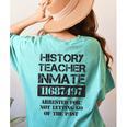 Halloween History Teacher Prisoner Costume Women's Comfort Colors T-Shirt Back Print Chalky Mint