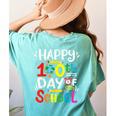 Happy 100th Day Of School 100 Days Of School Teacher Student Women's Comfort Colors T-Shirt Back Print Chalky Mint