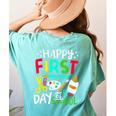 Happy First Day Of School Teacher Back To School Student Women's Comfort Colors T-Shirt Back Print Chalky Mint Happy First Day Of School Teacher Back To School Student Women's Comfort Colors T-Shirt Back Print Chalky Mint