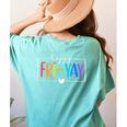 Happy Fri-Yay Fri Yay Teacher Student Friday Weekend Women's Comfort Colors T-Shirt Back Print Chalky Mint Happy Fri-Yay Fri Yay Teacher Student Friday Weekend Women's Comfort Colors T-Shirt Back Print Chalky Mint
