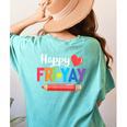 Happy Fri-Yay Friday Lovers Fun Teacher Life Weekend Women's Comfort Colors T-Shirt Back Print Chalky Mint Happy Fri-Yay Friday Lovers Fun Teacher Life Weekend Women's Comfort Colors T-Shirt Back Print Chalky Mint