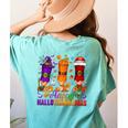 Happy Hallothanksmas Halloween Thanksgiving Pencils Teachers Women's Comfort Colors T-Shirt Back Print Chalky Mint Happy Hallothanksmas Halloween Thanksgiving Pencils Teachers Women's Comfort Colors T-Shirt Back Print Chalky Mint