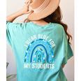 Happy Teacher I Wear Blue For My Students Autism Awareness Women's Comfort Colors T-Shirt Back Print Chalky Mint Happy Teacher I Wear Blue For My Students Autism Awareness Women's Comfort Colors T-Shirt Back Print Chalky Mint