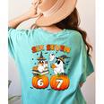 Haunted By 67 Boo Ghost Pumpkin Halloween Teacher Women's Comfort Colors T-Shirt Back Print Chalky Mint