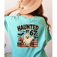 Haunted By 67 Teacher Ghost Pumpkin Halloween Costum Women's Comfort Colors T-Shirt Back Print Chalky Mint