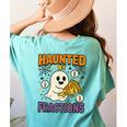 Haunted By Fractions Math Halloween Teacher Women's Comfort Colors T-Shirt Back Print Chalky Mint Haunted By Fractions Math Halloween Teacher Women's Comfort Colors T-Shirt Back Print Chalky Mint