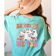 Haunted By My TBR Cute Ghosts Book Reading Teacher Halloween Women's Comfort Colors T-Shirt Back Print Chalky Mint