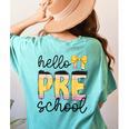 Hello Pre-K Preschool Back To School First Day Teacher Kids Women's Comfort Colors T-Shirt Back Print Chalky Mint Hello Pre-K Preschool Back To School First Day Teacher Kids Women's Comfort Colors T-Shirt Back Print Chalky Mint