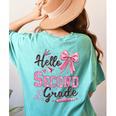Hello Second Grade First Day Of School Coquette Teacher Girl Women's Comfort Colors T-Shirt Back Print Chalky Mint Hello Second Grade First Day Of School Coquette Teacher Girl Women's Comfort Colors T-Shirt Back Print Chalky Mint