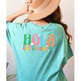 Hola Estudiantes Maestra Back To School Spanish Teacher Women's Comfort Colors T-Shirt Back Print Chalky Mint